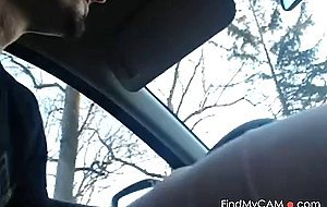 Girl gets caught sucking and fucking in car pt.2