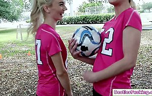 A blonde teen and her bff blowjob and fucked by stranger