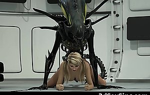 3D Hot Blonde Impaled by Alien