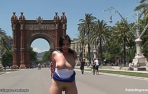 Spanish busty babe ass fucked in public
