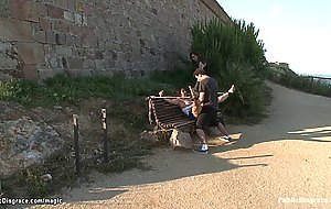 Spanish busty babe ass fucked in public