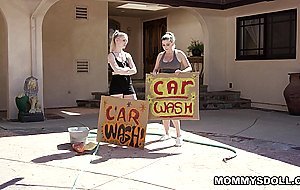 Christie and Emma level up their idea of carwashing
