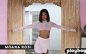 Beautiful Asian teen Moana Rosi hot posing totally naked after striptease