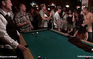 Bound hot slut fucked in pool bar