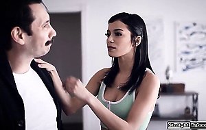 Stepdad fists and fucks his busty latina stepdaughters pussy