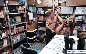 19 year old big tits ebony shoplifter anal fucked by officer