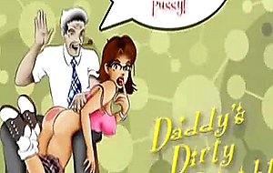 Daddy watches his step daughter