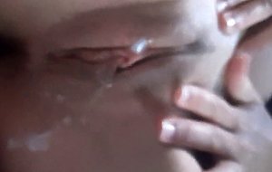 Wet pussy slowly fucked and loaded with a huge amount of cum