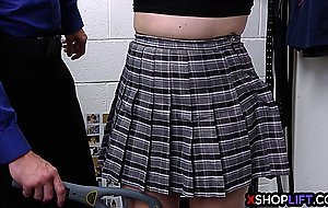 Big ass teen thief Keira Croft swallowed big cock after she got busted