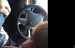 Korean girl playing with small cock in car