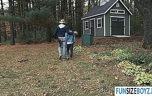 Petite Gay gardener rimjob and bareback fucked by his boss
