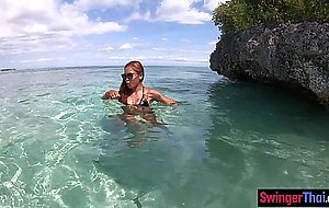 Couple sex in public with his big ass Thai girlfriend on a deserted island