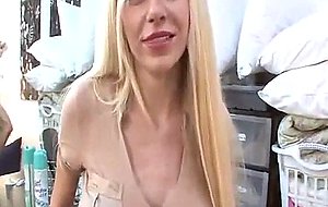 Shy big tit blonde sucks a intense cock
