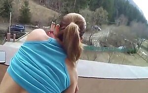 Amateur Quick Sex in the Balcony of a Hotel Room in Holiday
