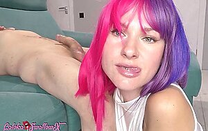 Lalokaswallowx, pink-haired beauty passionately sucks
