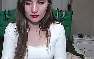 Small tits Ukrainian beauty strips off on webcam