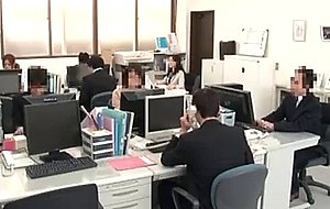 Japanese office babe gets drilled