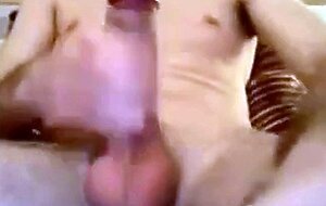 French Str8 Guy with Big Cock & Tight Foreskin cums #124