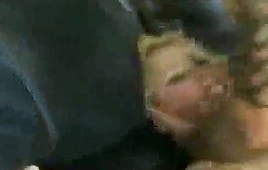 Blonde slut holes used by two angry cocks