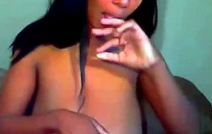 Huge tits black camgirl teasing on webcam big boobs ebony cam whore