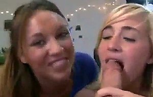 College girls tag team cock at party