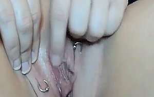 Fingering shaved cunt