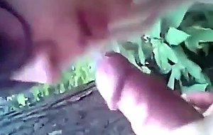 Russian young prostitute doing a bj in the bushes