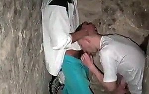 Amateurs sucking cock and fucking on stairs