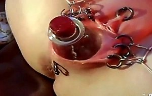 Extremely bizarre pierced vaginal insertions