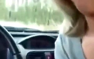 She licks her lips after sucking my cock in my car