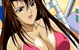 Roped anime brunette intense fucked by brat