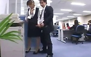 Getting a handjob from the office girl!