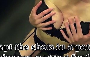 Busty girlfriend plays with 8 loads and swallows cum