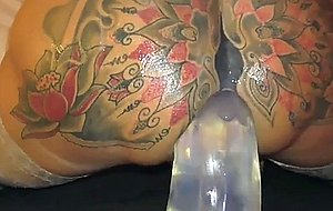 Training that pierced and tattooed slave's ass again